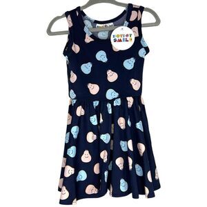 NEW Dot Dot Smile Navy Blue Smiley Pears Tank Dress 12-24 Months